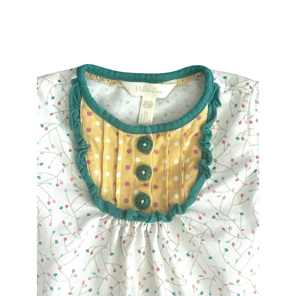 Matilda Jane Love You So Mushroom Girls Tunic Dress 18-24 Months Retired Ruffled